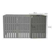 Mülltonnenbox Erweiterung aus Metall in anthraziter Holzoptik wetterfest