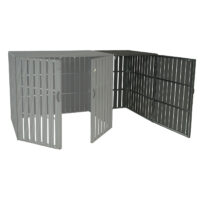 Mülltonnenbox Erweiterung aus Metall in grauer Holzoptik wetterfest