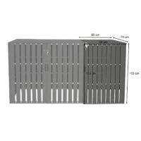 Mülltonnenbox Erweiterung aus Metall in grauer Holzoptik wetterfest