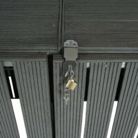 Mülltonnenbox Erweiterung aus Metall in grauer Holzoptik wetterfest