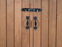 Grosse Mülltonnenbox aus Holz braun erweiterbar für 2–4 Tonnen