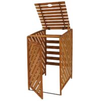 Mülltonnenbox XL aus Holz braun 120x68x98 cm erweiterbar