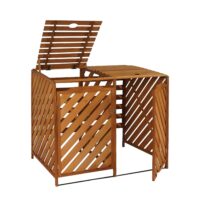 Mülltonnenbox aus Holz XL braun für 2 bis 4 Tonnen erweiterbar