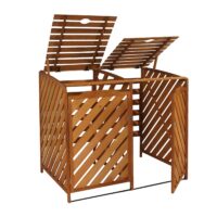 Mülltonnenbox aus Holz XL braun für 2 bis 4 Tonnen erweiterbar