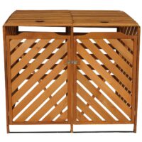 Mülltonnenbox aus Holz XL braun für 2 bis 4 Tonnen erweiterbar