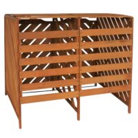 Mülltonnenbox aus Holz XL braun für 2 bis 4 Tonnen erweiterbar