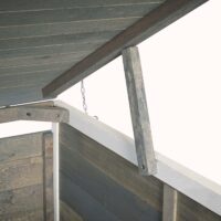 Mülltonnenbox XL aus Holz grau-weiß für 1 bis 2 Tonnen erweiterbar