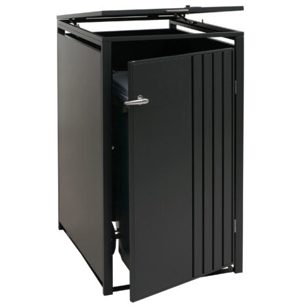 Mülltonnenbox Metall anthrazit 122x68x84 cm mit Deckel