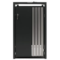 Mülltonnenbox Metall anthrazit mit Deckel und Edelstahl 122x68x84 cm