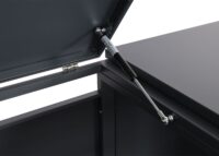 Mülltonnenbox für 2 Tonnen aus Metall anthrazit in Marmor-Optik