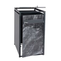 Mülltonnenbox aus Metall anthrazit in Marmor-Optik erweiterbar