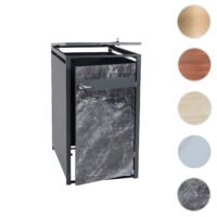 Mülltonnenbox aus Metall anthrazit in Marmor-Optik erweiterbar