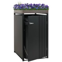 Mülltonnenbox Metall anthrazit mit Pflanzkasten 125x68x84 cm