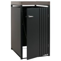 Mülltonnenbox Metall anthrazit mit Pflanzkasten 125x68x84 cm