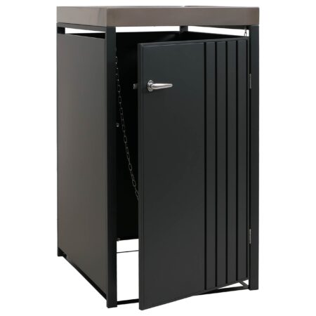 Mülltonnenbox Metall anthrazit mit Pflanzkasten 125x68x84 cm