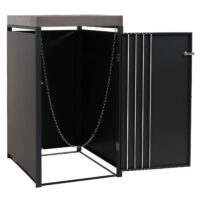 Mülltonnenbox Metall anthrazit mit Pflanzkasten 125x68x84 cm