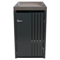 Mülltonnenbox Metall anthrazit mit Pflanzkasten 125x68x84 cm