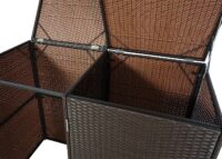 Mülltonnenbox aus Poly-Rattan braun für 2×120 Liter Tonnen wetterfest