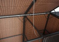 Mülltonnenbox 3er Set aus Poly-Rattan braun für 120 Liter Tonnen