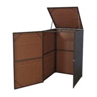 Mülltonnenbox aus Poly-Rattan braun für 120 Liter Mülltonnen