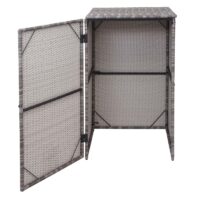 Mülltonnenbox aus Poly-Rattan grau für 120 Liter Mülltonnen