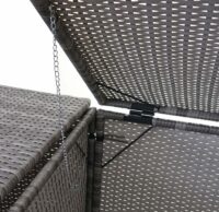 Mülltonnenbox aus Poly-Rattan grau für 2×120 Liter Tonnen