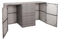 Mülltonnenbox für 3×120 Liter aus Poly-Rattan grau wetterfest