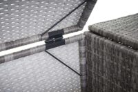 Mülltonnenbox für 3×120 Liter aus Poly-Rattan grau wetterfest