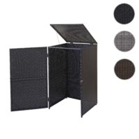 Mülltonnenbox aus Poly-Rattan schwarz für 120 Liter Mülltonnen