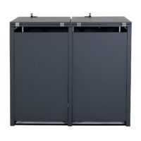 Mülltonnenbox aus Stahl anthrazit für 2 Tonnen erweiterbar