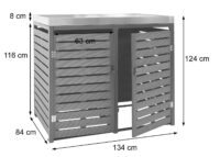 Mülltonnenbox mit Pflanzkasten aus WPC und Edelstahl anthrazit
