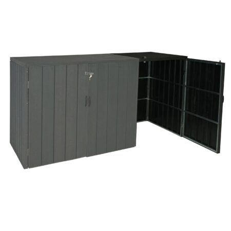 Mülltonnenbox XL anthrazit in Holzoptik erweiterbar und wetterfest