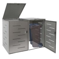 Mülltonnenbox XL aus Edelstahl erweiterbar für 2 oder 4 Tonnen