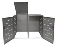 Mülltonnenbox XL aus Edelstahl erweiterbar für 2 oder 4 Tonnen