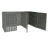 WPC Mülltonnenbox XL Erweiterung aus Metall in anthraziter Holzoptik