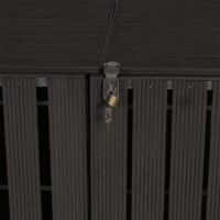 WPC Mülltonnenbox XL Erweiterung aus Metall in anthraziter Holzoptik