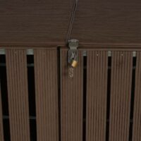 Mülltonnenbox XL Erweiterung aus Metall in brauner Holzoptik für 1–2 Tonnen