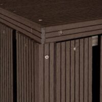 Mülltonnenbox XL Erweiterung aus Metall in brauner Holzoptik für 1–2 Tonnen