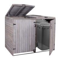 Mülltonnenbox XL aus Holz anthrazit-grau erweiterbar