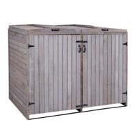 Mülltonnenbox XL aus Holz anthrazit-grau erweiterbar