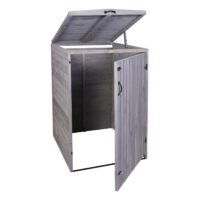 XL Mülltonnenbox aus Holz anthrazit-grau erweiterbar im 2er Set