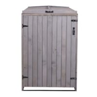 XL Mülltonnenbox aus Holz anthrazit-grau erweiterbar im 2er Set