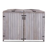 Mülltonnenbox XL aus Holz anthrazit-grau erweiterbar