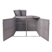 Mülltonnenbox XL aus Holz anthrazit-grau erweiterbar