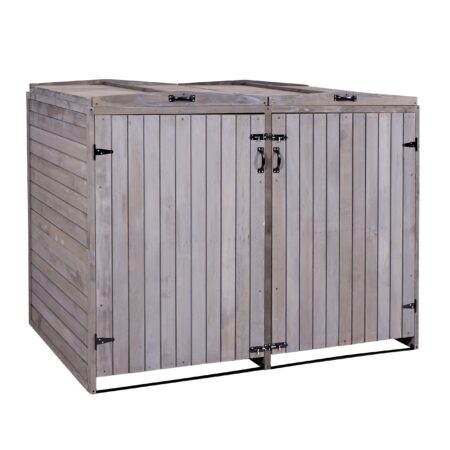 Mülltonnenbox XL aus Holz anthrazit-grau erweiterbar