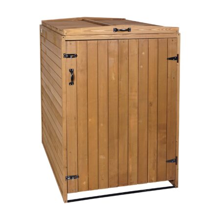 XL Mülltonnenbox aus Holz braun erweiterbar 126x80x98 cm