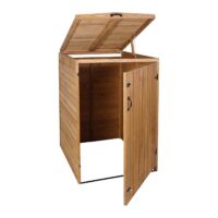 XL Mülltonnenbox aus Holz braun erweiterbar 126x80x98 cm