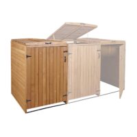 XL Mülltonnenbox aus Holz braun erweiterbar 126x80x98 cm