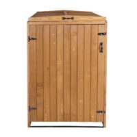 XL Mülltonnenbox aus Holz braun erweiterbar 126x80x98 cm