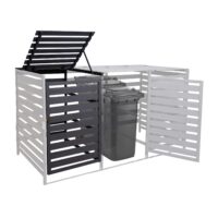 XL Mülltonnenbox aus Massivholz anthrazit erweiterbar für 1–2 Tonnen